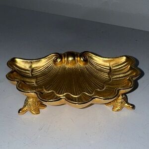 Sherle Wagner Gilt Bronze Shell Form Turtle Feet Soap Dish